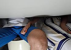 The class was really boring so we decided to masturbate