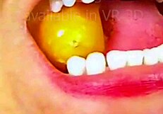 Chew and swallow vore food chewing carrot bite