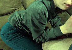 doggystyle and sloppy blowjob from cute redhead