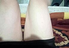 Step cousin shows legs without panties