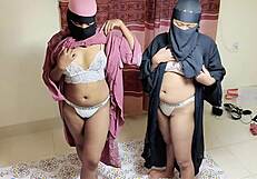 desi hijab step sisters crave big dick