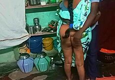 Indian student with aunty at home
