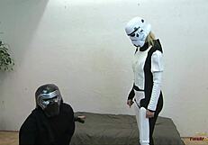 may the dildo force be with this cosplay dork because the force user brings ballbusting