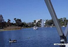 Fucking her sweet pussy after swan boat ride