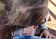 public outdoor blowjob on the beach