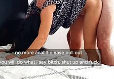 Submissive girl getting her ass destroyed and begging for mercy