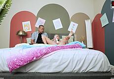 Stepdad Makes Stepdaughter Play With His Cock