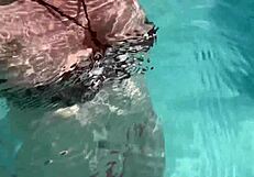 Artemisia love flashing her juicy big tits underwater for you and smoking a cigarette