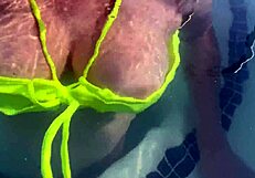 Artemisia love flashing her juicy big tits underwater for you and smoking a cigarette