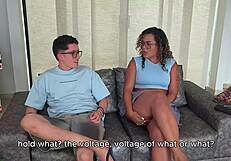 I fuck my step sons nerdy best friend in interracial sex he has a big dick and fills my mouth with cum