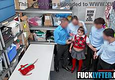 Caught vibrator thief punished by cocks