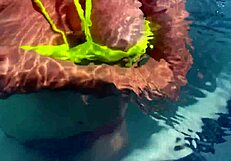 Artemisia love flashing her juicy big tits underwater for you and smoking a cigarette