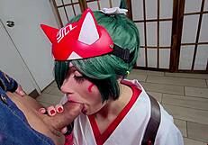 Kiriko covered in a massive facial climax extended. Sweet darling