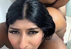 stepfather gets horny seeing his stepdaughters huge ass and fucks her until he fills her pussy with cum