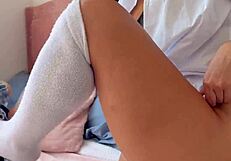 sexy schoolgirl 18+ gets creative with her huge dildo - alejandra palacios