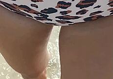 bikini wetting on the beach