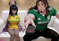 karin loses soccer bet against demon king mexico beats south africa