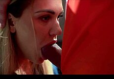 Blonde secretary facefucked in prison - working girl freeze fucked by stranger