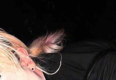 free blonde femboy gets her white ass fucked bareback by shemale with big black cock at gloryhole