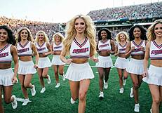 ai cheerleader jennifer shows monster dildo in public photoshoot