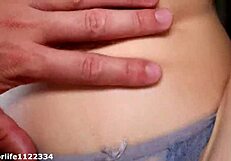 naughty girl fucked hard on table with cum on pussy