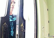 blonde small tits teen step-sister helps big dick boy and swallows
