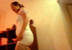 french amateur fucks in satin clothes and lingerie with rough doggystyle