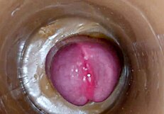 huge ejaculatory dose of sperm in pussy toy asmr with creampie
