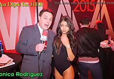Andrea Dipre / Veronica Rodriguez receives a blow job and handjob in HD video