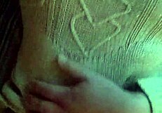 Small amateur with natural tits masturbating in comfortable winter bag