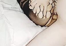 Watch Amateur Latina babe in black panties give boyfriend a closeup of her tight pussy