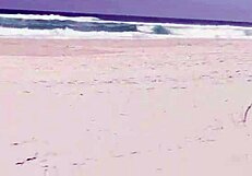 African teen Lady Snow blowjob sexually deep throat on the beach