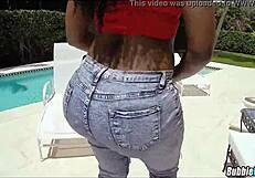 Black huge ass bitch gets a massive cock up her ass