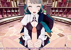 哇！Lynette在原神场景里猛吸猛干