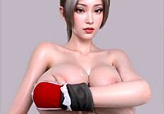 Fatal Fury Mai Shiranui cosplay ger titjob i uncensurerad hentai