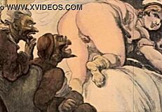 Vintage Erotische Illustratie Met Retro Cartoonstijl