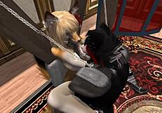 天啊！超诡异的毛绒Yiff，3D怪屌和大奶动作！