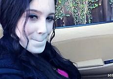 黒髪の巨乳垂れ乳ティーンをナンパして野外でヤリまくり