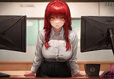 美しい巨乳の同僚がデスクでフェラチオを提案