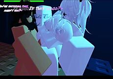 Roblox骚货渴望更多，炫耀大奶和肥臀！