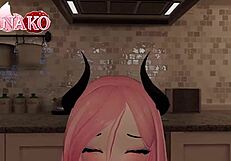 猫女孩扮演魅魔过万圣节，用姿势挑逗让你射在她嘴里