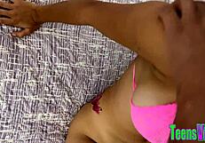 pustili so me samega z nečakinjo in snemal jebanje, ogromne cice